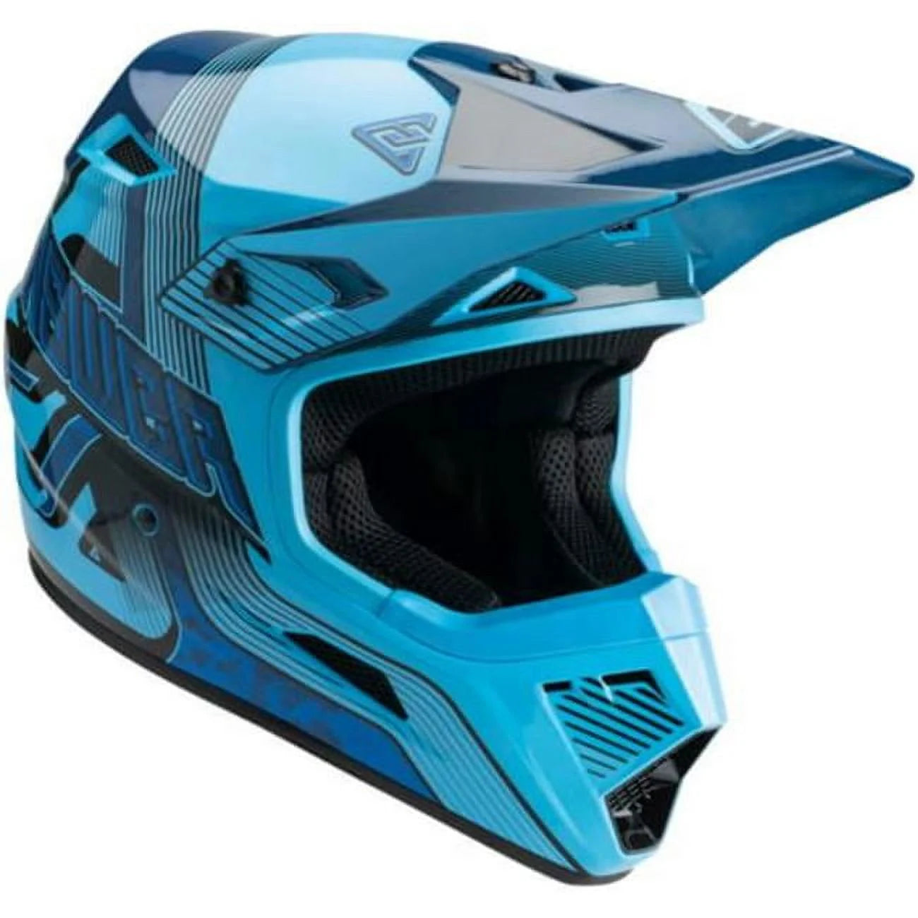 Answer 447768 AR1 Vendetta Youth MX Offroad Helmet, Blue & Dark Blue - Large