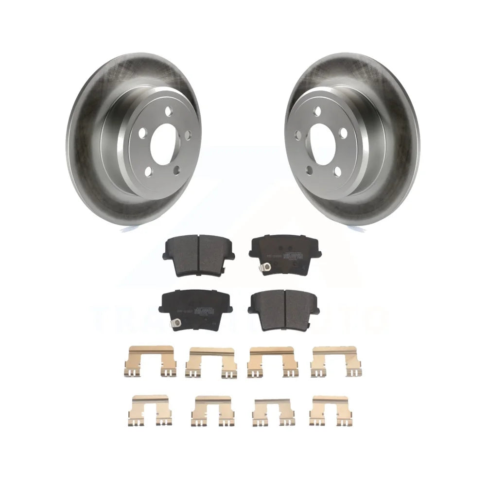Transit Auto - Rear Coated Disc Brake Rotors And Ceramic Pads Kit For Dodge Charger Chrysler 300 Challenger Magnum Avenger KGT-101399
