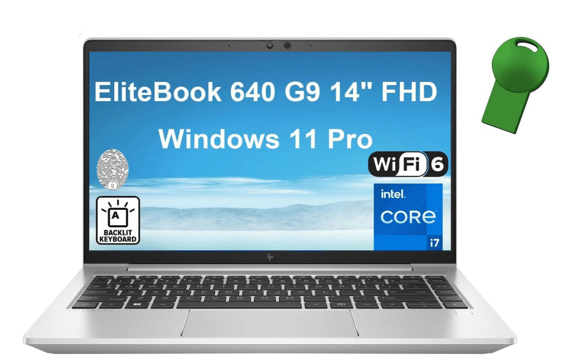 HP EliteBook 640 G9 14 FHD Business Laptop, 12th Gen Intel 10-Core i7-1255U, 32GB DDR4 RAM, 2TB PCIe SSD, WiFi 6, Bluetooth 5.3, Backlit KB, Fingerprint Reader, Windows 11 Pro
