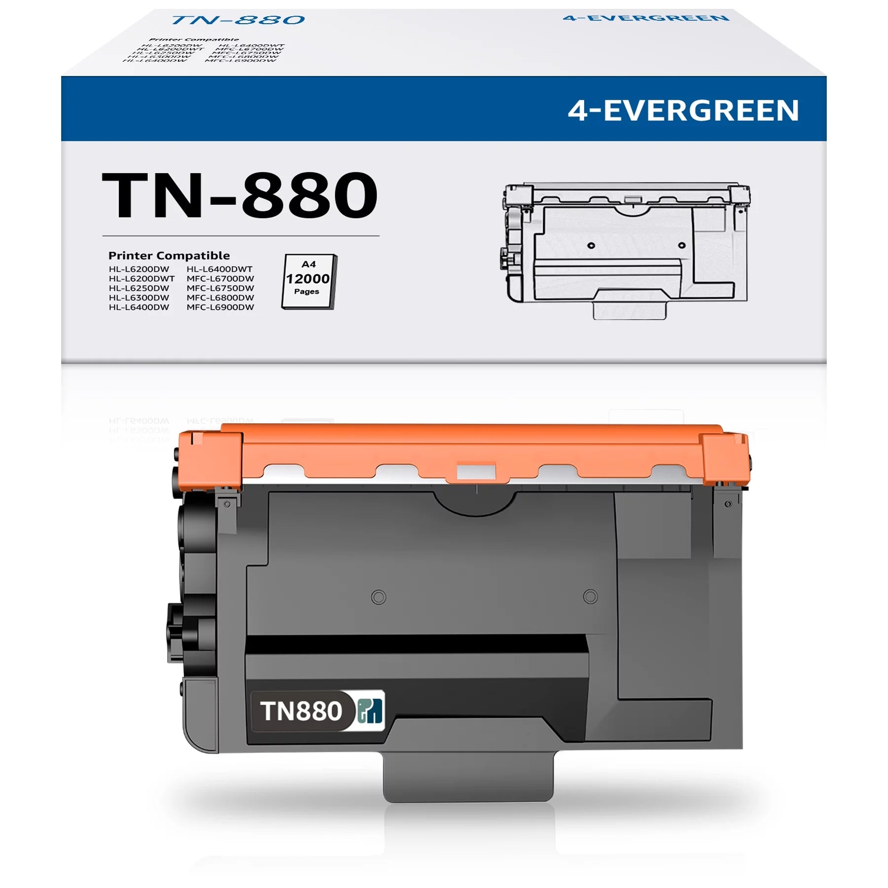 TN880 Toner Cartridges for Brother TN880 TN-880 Toner Cartridges for HL-L6200DW MFC-L6700DW MFC-L6800DW HL-L6200DWT HL-L6300DW MFC-L6900DW High Yield Printers (Black, 1-Pack)