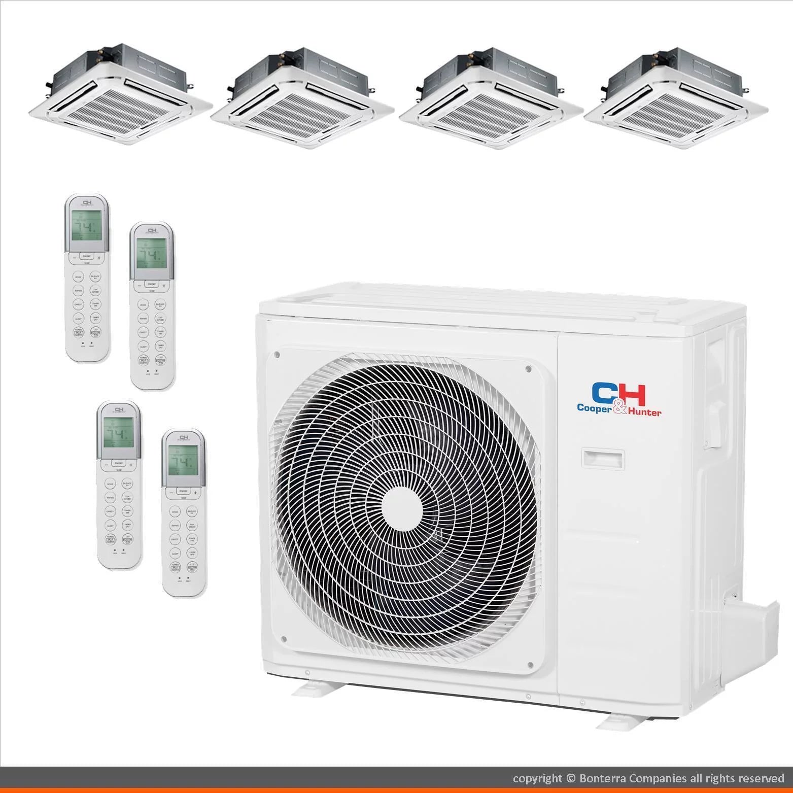 Cooper & Hunter Mini Split AC Heat Pump Multi 4 Zone 12000 12000 18000 18000 BTU