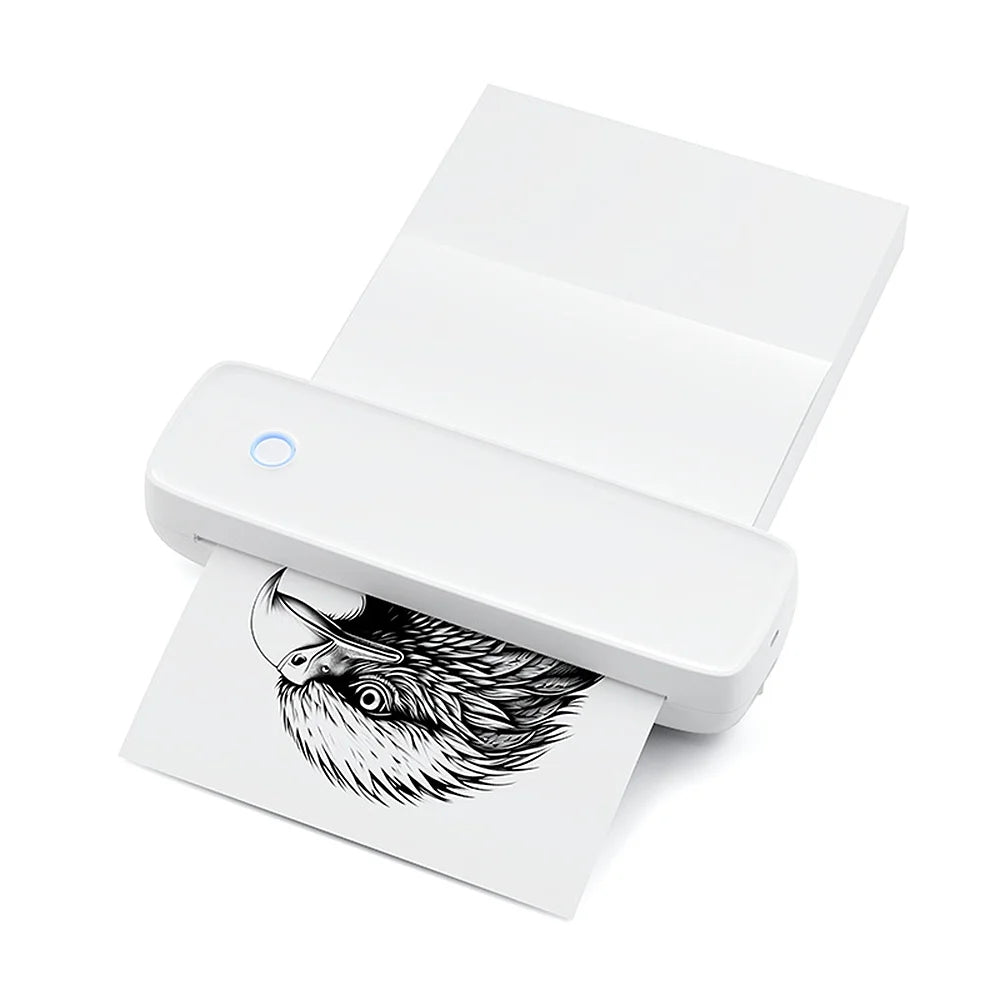 Walmeck A4 Portable Thermal Transfer Printer Wireless&USB with Mobile Computer for Office School Comes with 1pc Thermal Paper Roll Compatible with Windows / System Inkless Printing PDF File Webpa