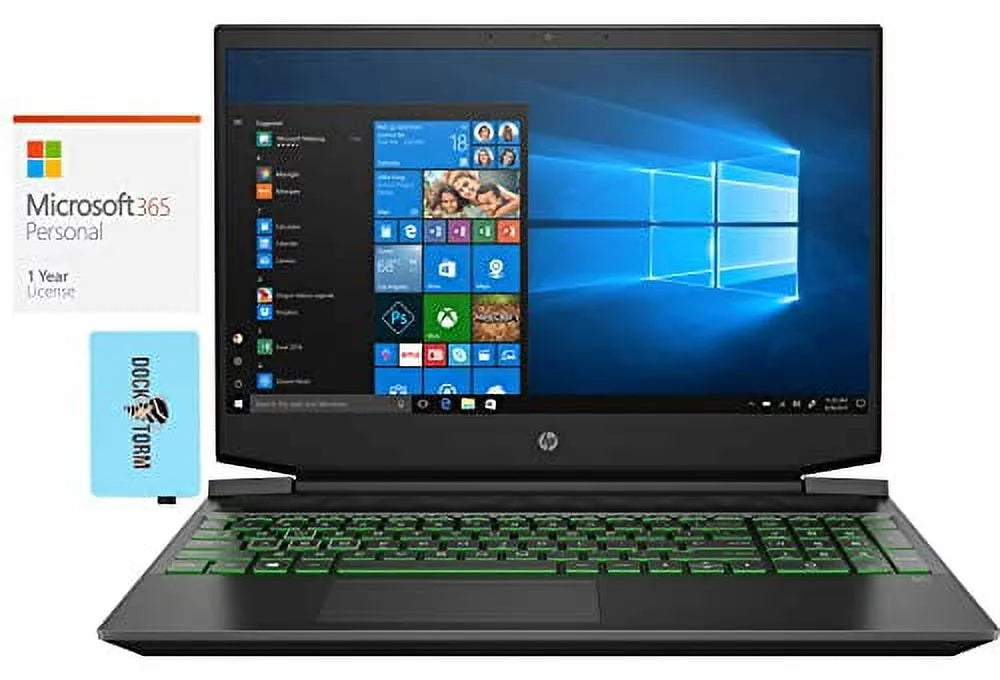 HP Pavilion 15z Gaming & Entertainment Laptop (AMD Ryzen 5 5600H 6-Core, 64GB RAM, 2TB PCIe SSD, GTX 1650, 15.6 Full HD (1920x1080), WiFi, Win 11 Home) with MS 365 Personal, Hub
