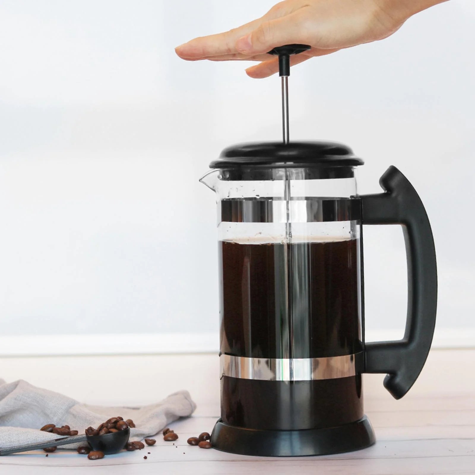 34Oz 1000ml French Tea Maker Black Espresso and Tea Maker with Filters,Easy Brewing