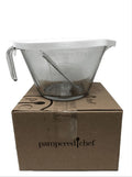 PAMPERED CHEF #2431 8 CUP GLASS CLASSIC BATTER BOWL NEW 2013 STYLE WITH LID
