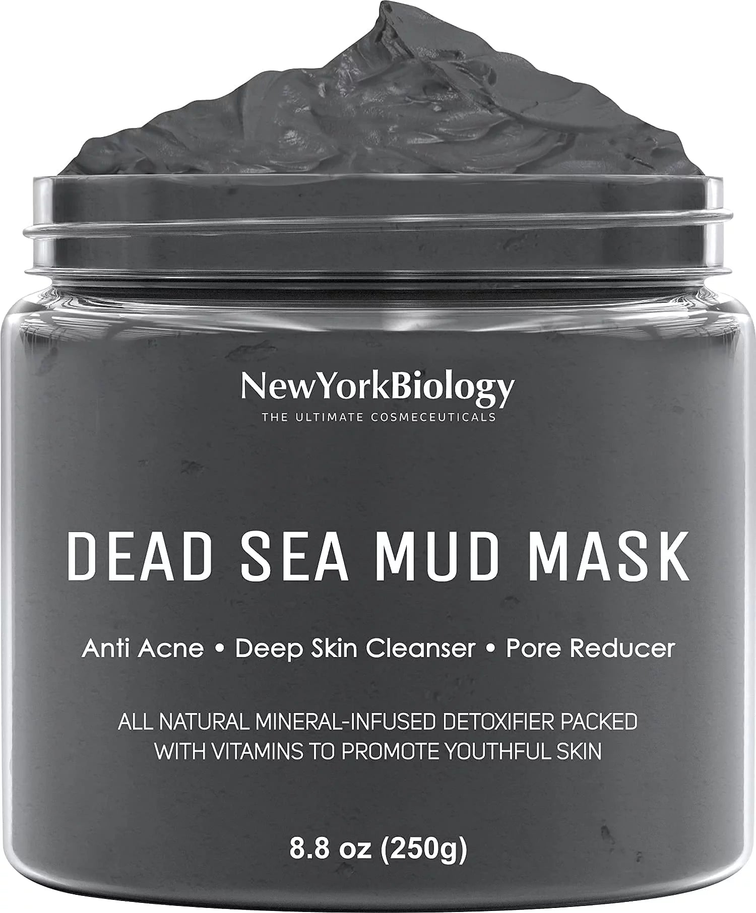 New York Biology Dead Sea Mud Mask for Face and Body - Spa Quality Pore Reducer for Acne, Blackheads and Oily Skin, Natural Skincare for Women, Men - Tightens Skin for A Healthier Complexion - 8.8 oz
