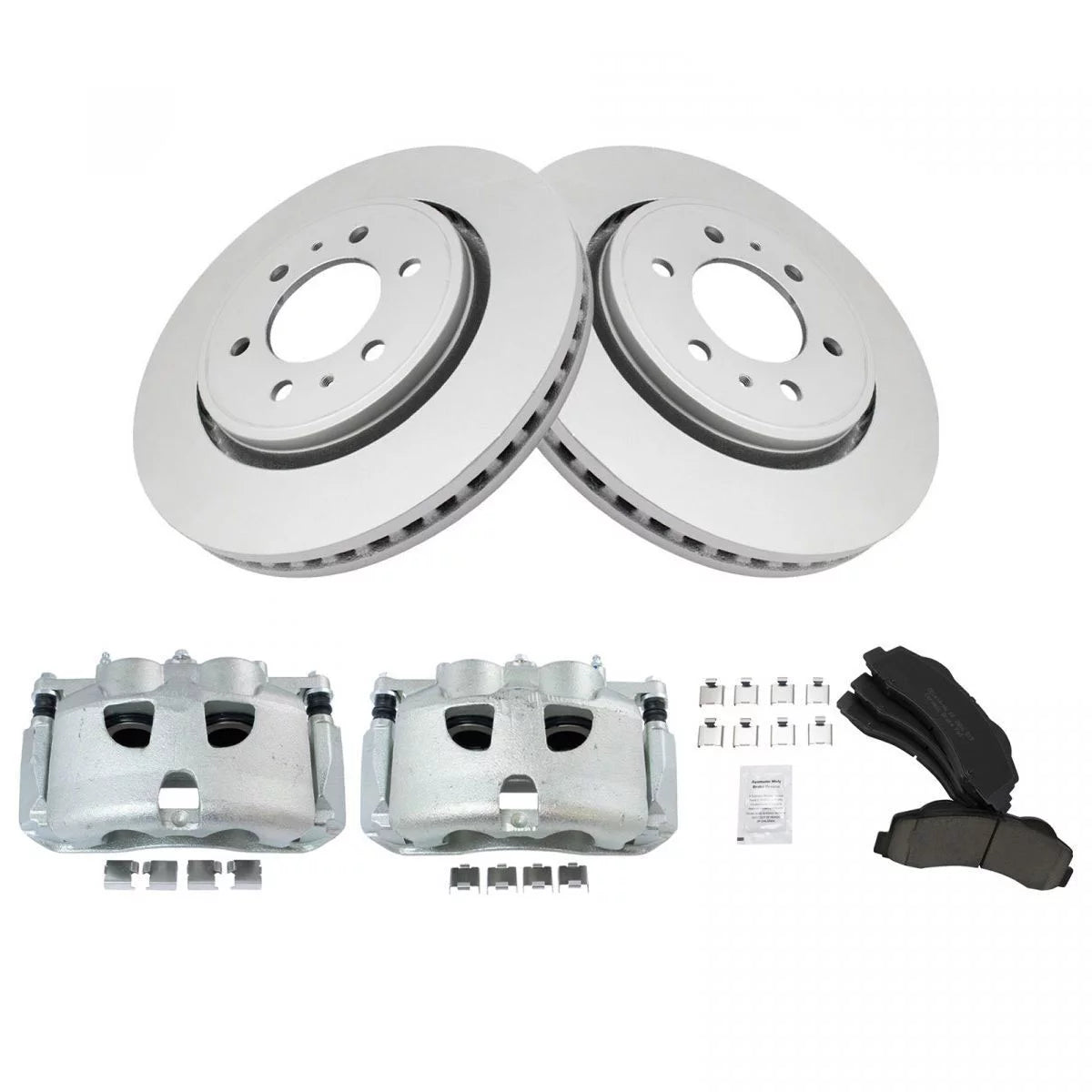 Front Ceramic Brake Pad Coated Rotor & Caliper Kit w/Chemicals For 12-16 F-150 Fits select: 2016 FORD F150, 2014-2015 FORD F150 SUPER CAB