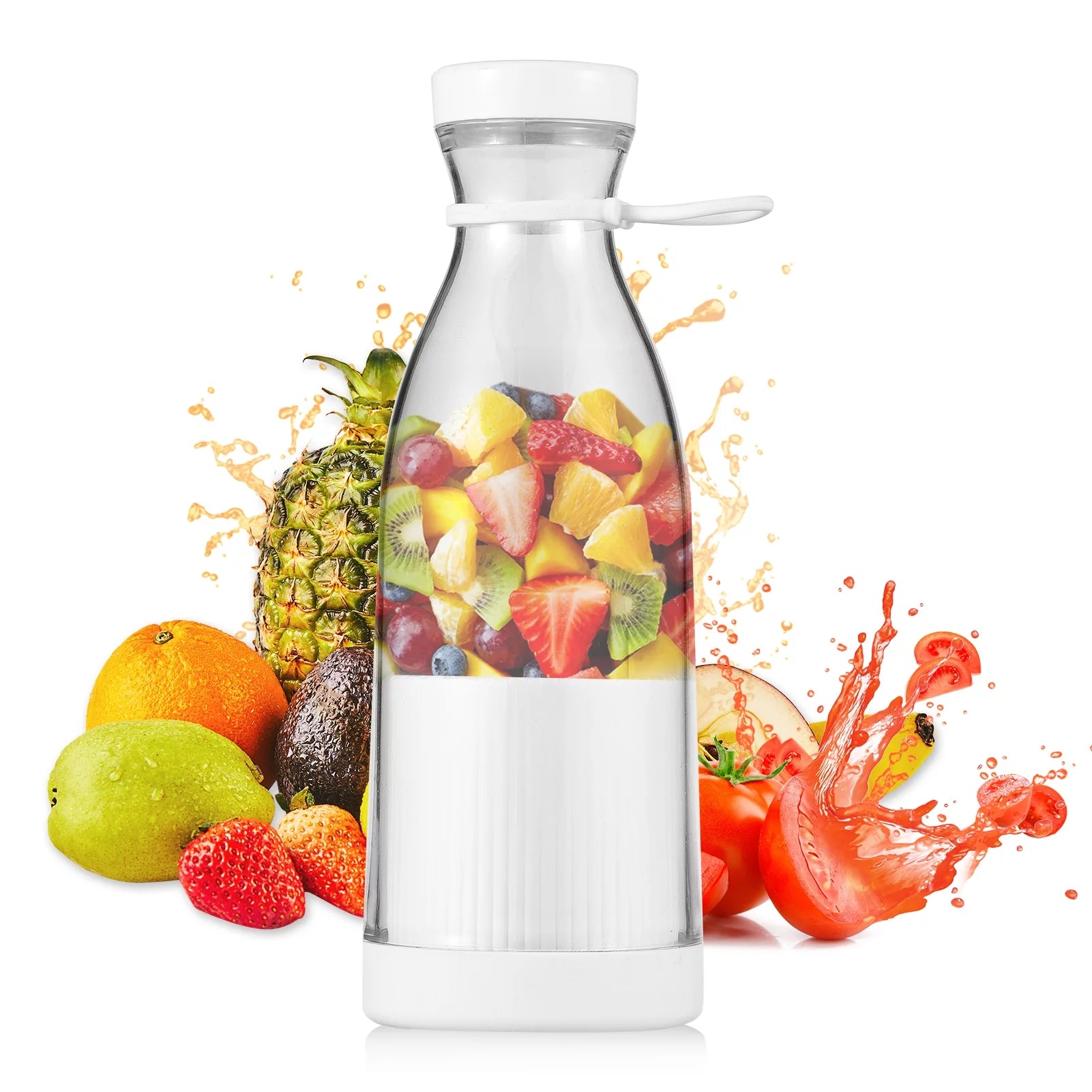 Portable Electric Blender 420ml Juicer Cup 6 for Smoothie Milkshake Juice Baby Food Built-in Rechargeable Battery for Travel Sports Kitchen Office Outdoors