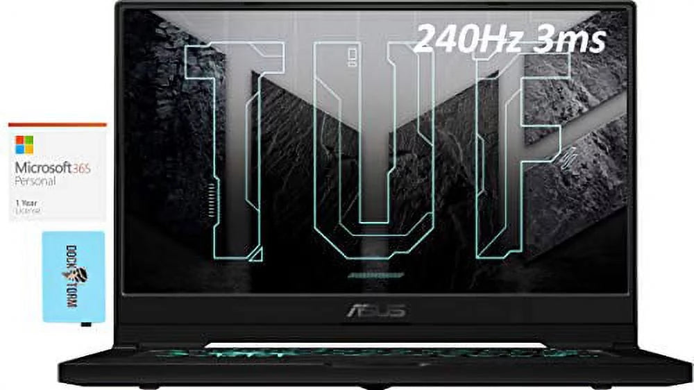 ASUS TUF Dash 15 Gaming and Entertainment Laptop (Intel i7-11370H 4-Core, 16GB RAM, 1TB SSD, NVIDIA RTX 3070, 15.6 Full HD (1920x1080), WiFi, Bluetooth, Win 10 Home) with Microsoft 365 Personal, Hub