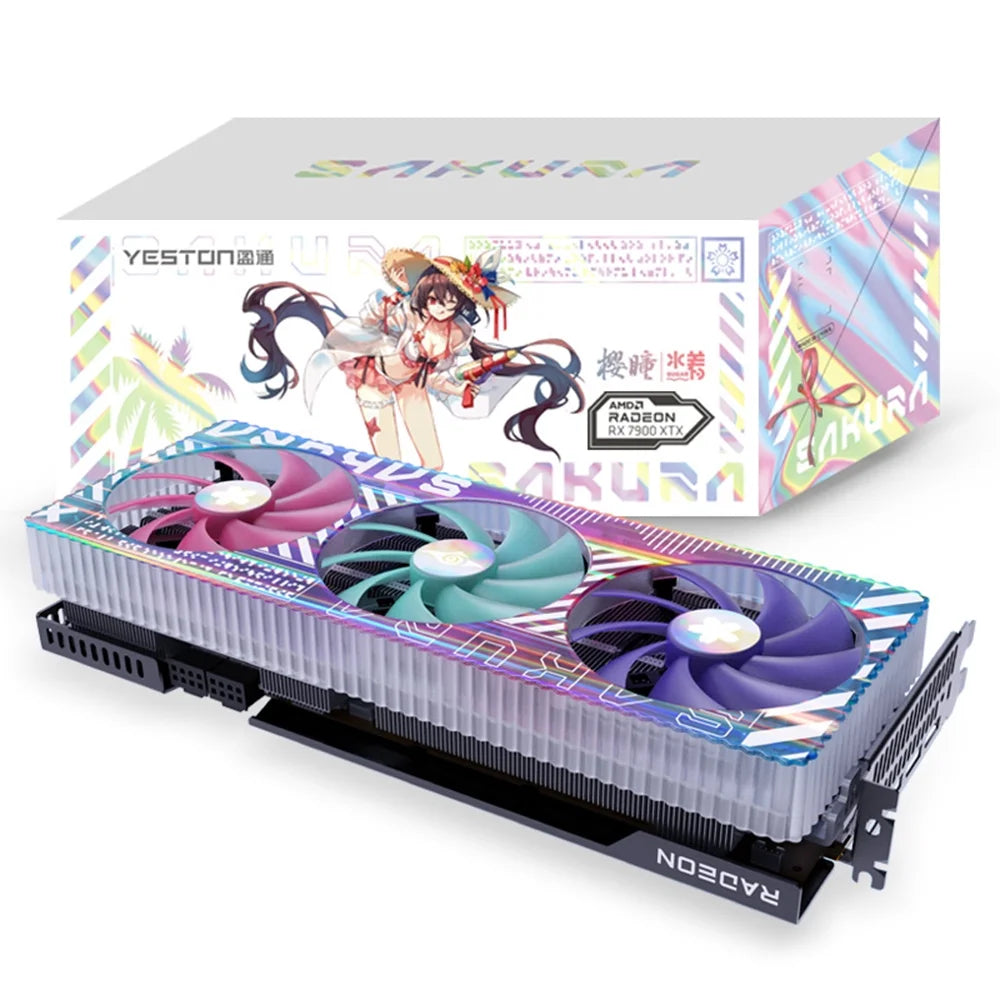Yeston RX7900XT-24GD6 Sugar YA Graphics 24G384bitGDDR6 Memory 2270-2500MHz Core Frequency with Dual Ball Fan with HD+DP*3 Output Ports