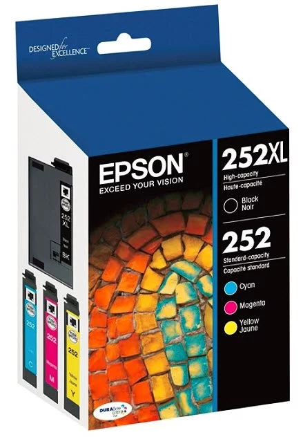 EPSON T252 DURABrite Ultra Genuine Ink High Capacity Black & Standard Color Cartridge Combo Pack