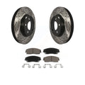 Transit Auto - Front Coated Drilled Slotted Disc Brake Rotors And Ceramic Pads Kit For Dodge Charger Chrysler 300 Challenger Magnum KDC-100192