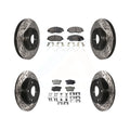 Transit Auto - Front Rear Coated Drilled Slotted Disc Brake Rotors And Ceramic Pads Kit For 2014-2015 Honda Civic Touring KDT-100277