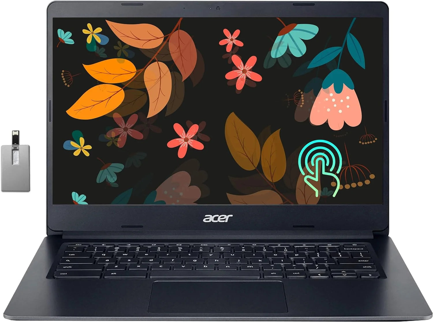 Acer Chromebook 314 14 FHD IPS Touchscreen Laptop, Intel Celeron N4020, 4GB LPDDR4 RAM, 64GB eMMC, Intel UHD Graphics 600, Wi-Fi 5, 720p HD Camera, Chrome OS, Charcoal Black, 32GB USB Card