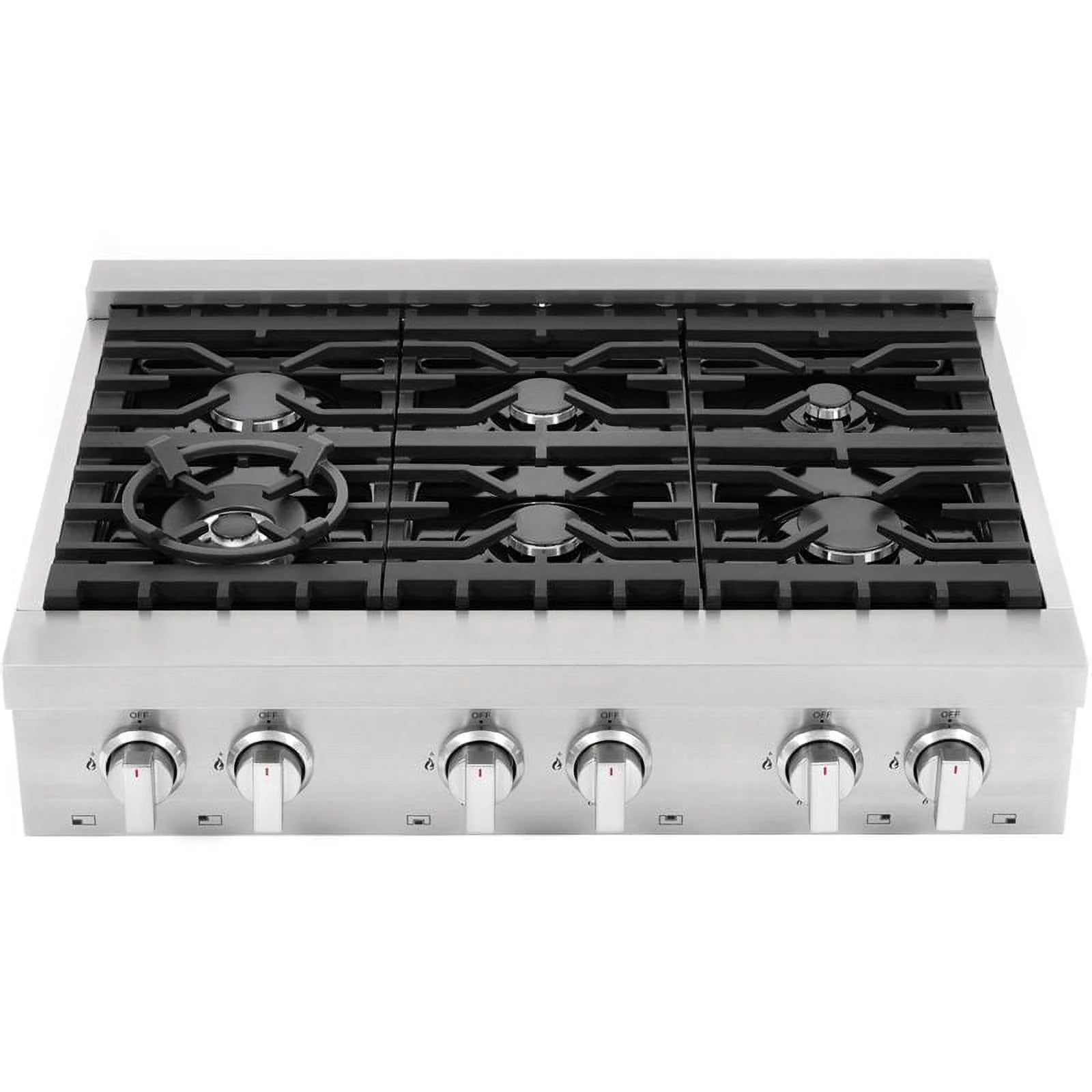 Cosmo COS-GRT366 36 in. Stainless Steel Gas Cooktop with 6 Burners in Silver