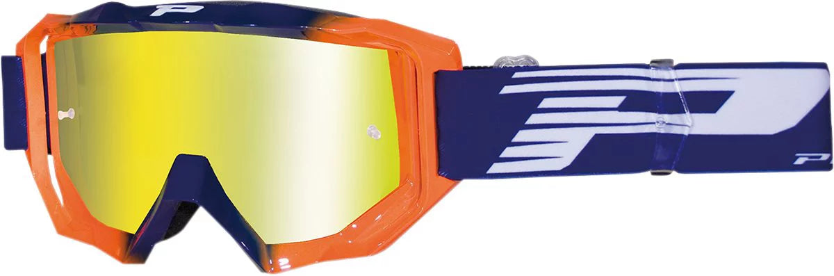 Pro Grip 3200 MX Venom Goggles (OSFM, Blue/Fluorescent Orange / Mirrored Lens)