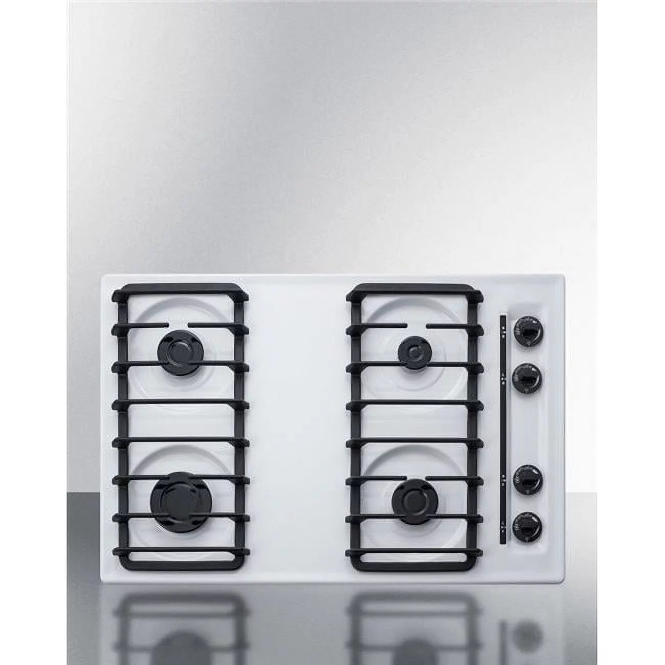 Summit Appliance WTL053S 30 in. Wide 4-Burner Gas Cooktop, White