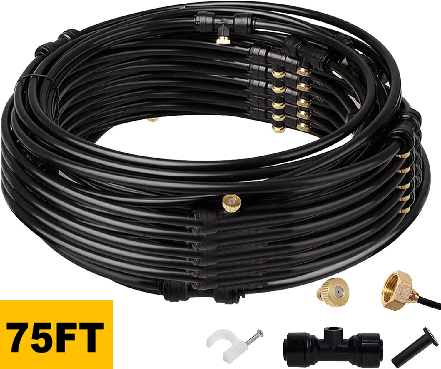 Wadoy Misting Cooling System, 75FT Misters for Outside Patio with 3/4¡¯¡¯ Brass Adapter