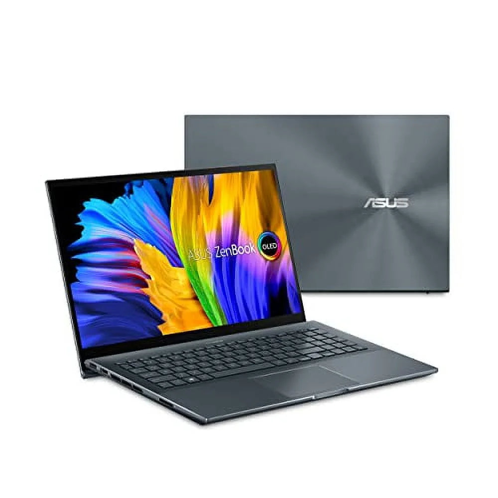 ASUS ZenBook Pro 15 OLED Laptop 15.6 FHD Touch Display, AMD Ryzen 9 5900HX CPU, NVIDIA GeForce RTX 3050 Ti gpu, 16GB RAM, 1TB PCIe SSD, Windows 11 Pro, Pine Grey, UM535QE-XH91T