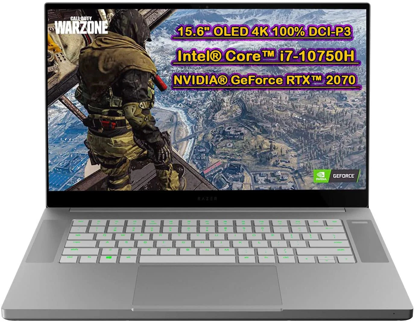 Razer Blade 15 Base Gaming Laptop, Core i7-10750H, NVIDIA GeForce RTX 2070 Max-Q, 15.6 4K OLED, 16GB RAM, 1024GB SSD, Chroma R, Thunderbolt 3, Bluetooth, programmable Keyboard, Windows10