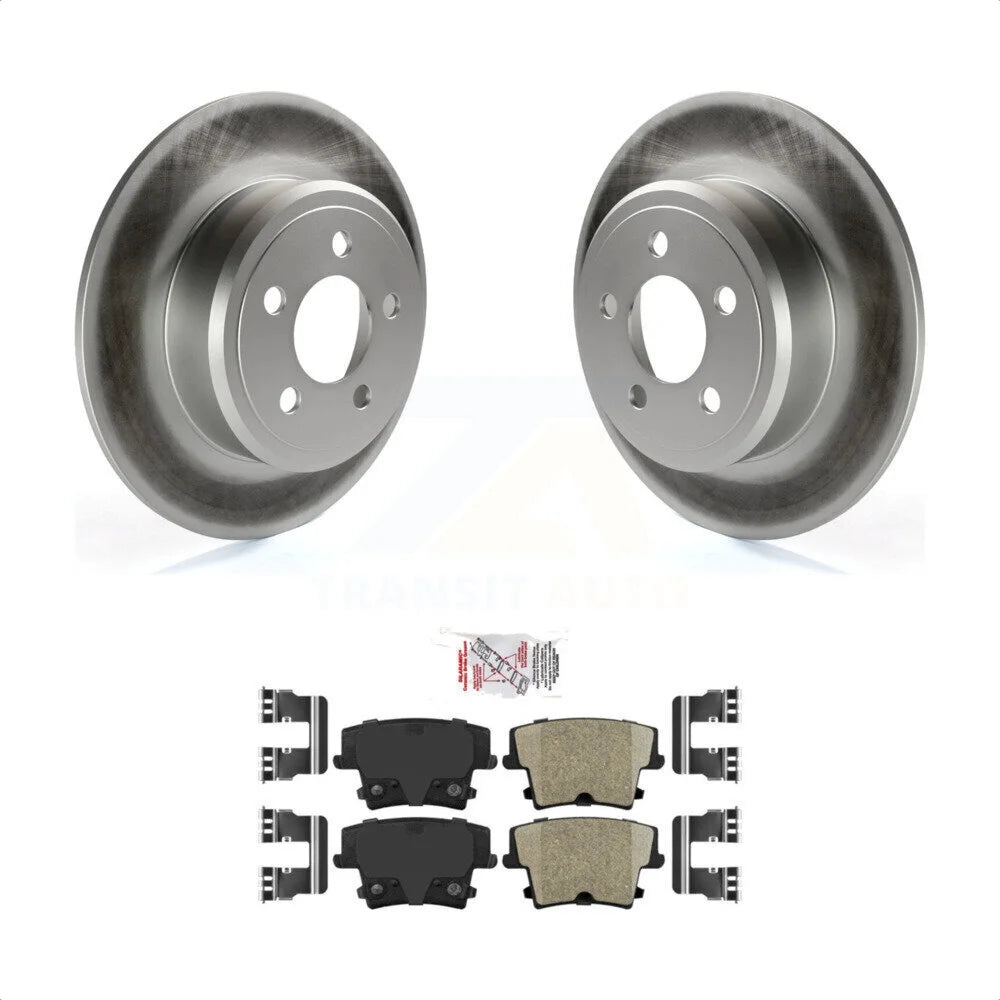 Transit Auto - Rear Coated Disc Brake Rotors And Ceramic Pads Kit For Dodge Charger Chrysler 300 Challenger Magnum Avenger KGA-103971