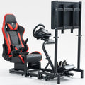 Supllueer Racing Sim Cockpit with TV Mount Seat Fit Logitech G29 G923 G920 Thrustmaster T300 Fanatec
