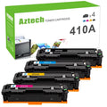 A AZTECH Compatible 410A Toner Cartridge for HP 410A CF410A CF411A CF412A CF413A 410X CF410X Color Laserjet Pro MFP M477fnw M477fdw M452dw M452nw Printer Ink (Black Cyan Yellow Magenta, 4-Pack)