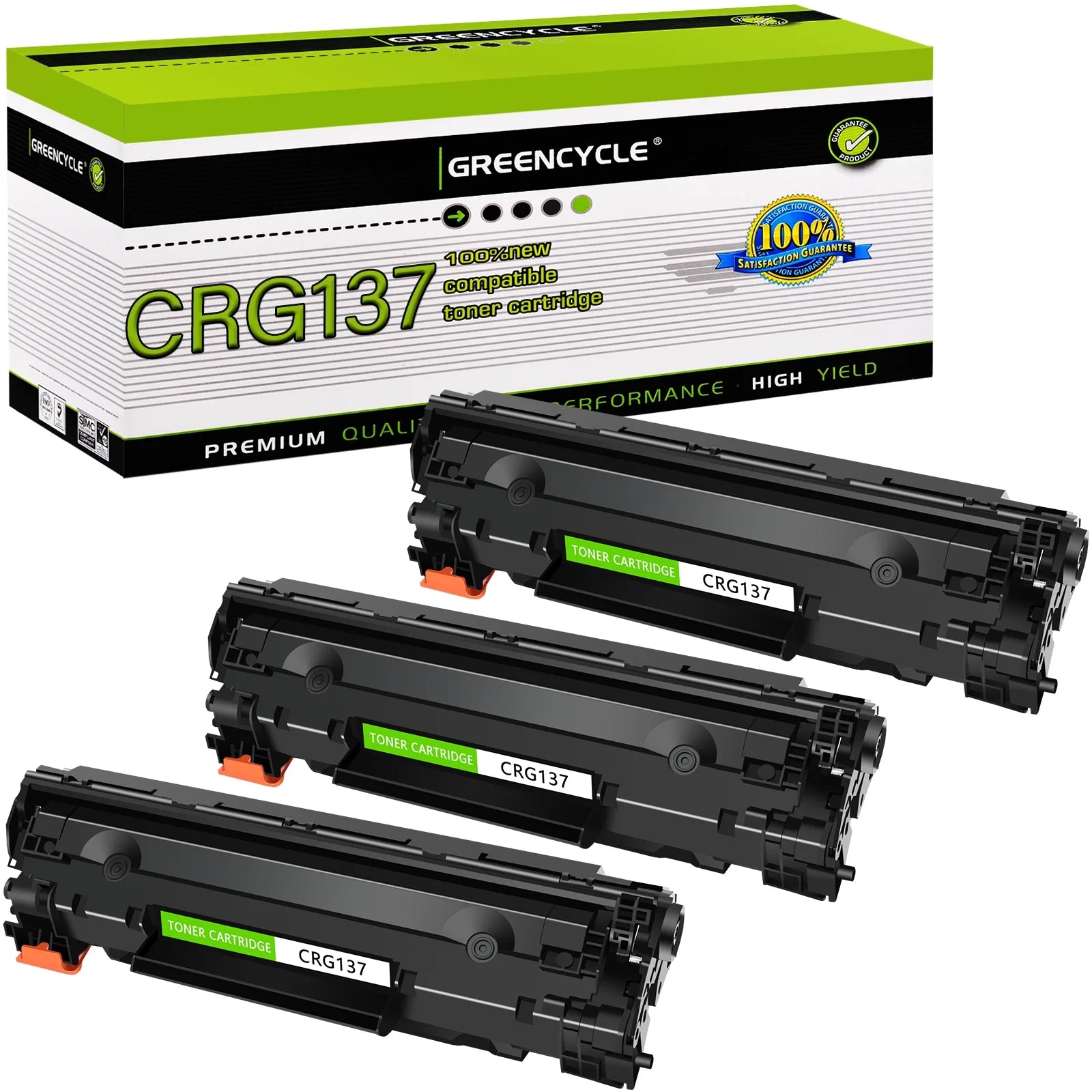 GREENCYCLE 3 Pack Compatible CRG137 Black Toner Cartridge Replacement for Canon 137 C137 Use with MF227dw MF216n MF247dw MF229DW MF212W MF232W D570 Laser Printer