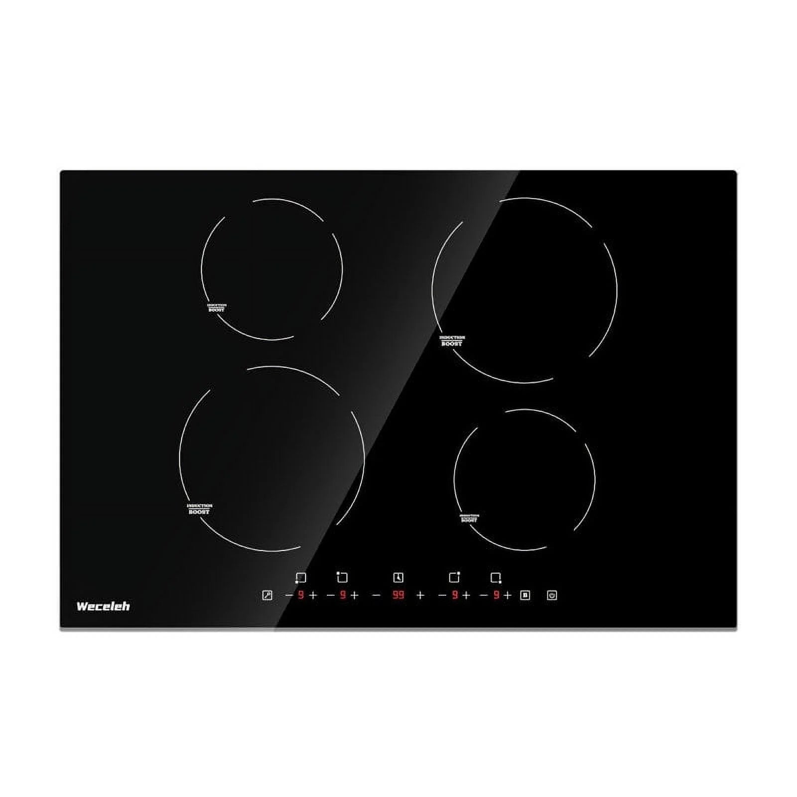 30 Induction Cooktop, 4 Burner Cooktop, 7000W, Boost Function, (No Plug)