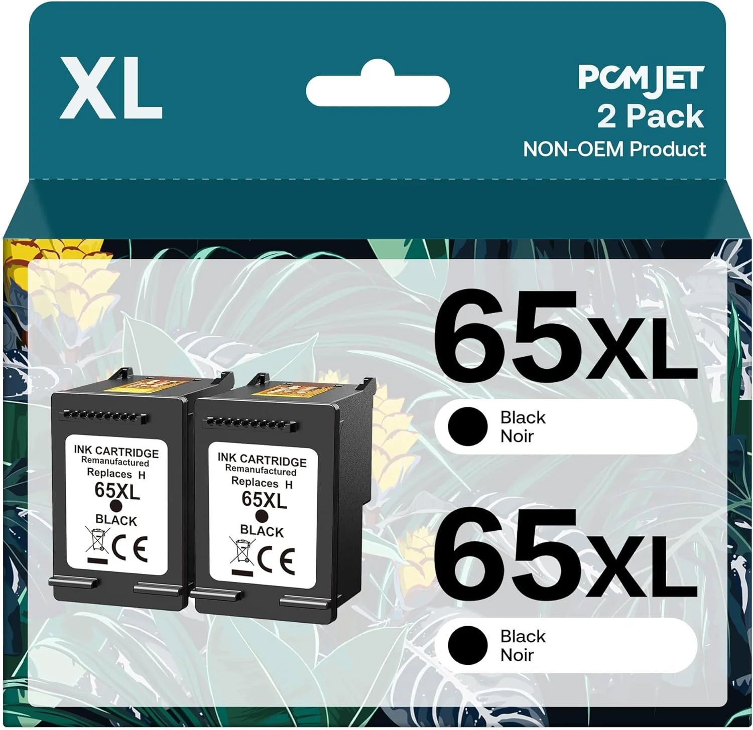 Remanufactured 65XL Black Ink Cartridge Compatible with Ink 65 Black Work with Deskjet 3755 3700 2600 3752 2652