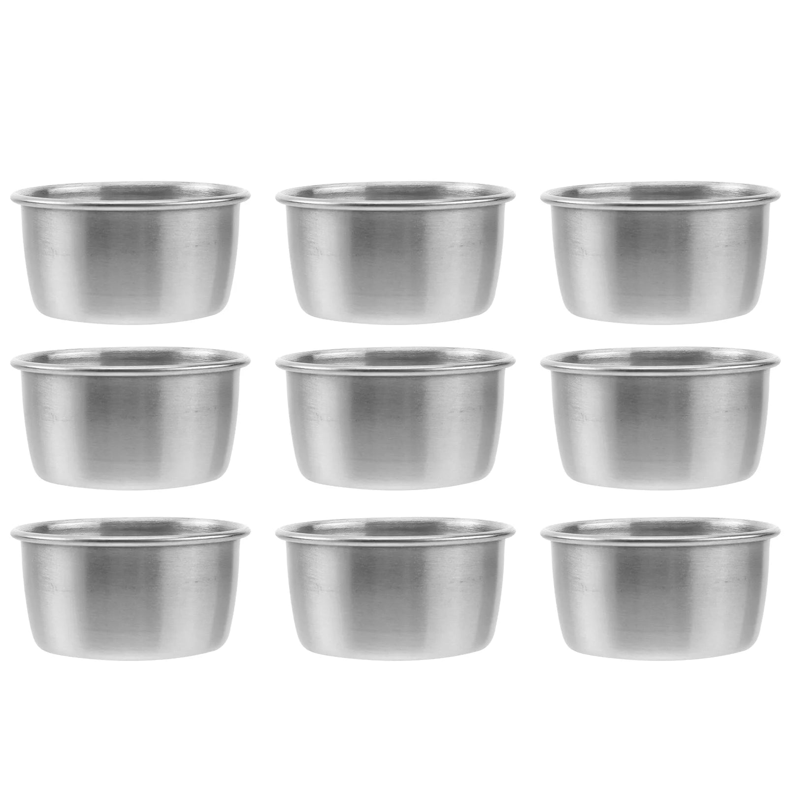 Frcolor Dish Sauce Dipping Cups Small Condiment Appetizer Steel Bowl Metal Seasoning Sushi Plate Dishes Side Mini Plates Soy