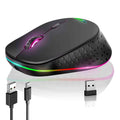 UrbanX Dual-Mode Wireless Mouse - Bluetooth & 2.4GHz Connectivity - Rechargeable, for Samsung Galaxy Z Fold3 5G/Z Flip3 5G/Tab A7 Lite/Tab S7 FE/Quantum 2 , PC, Mac, iPad -Black