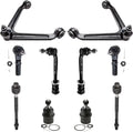 Detroit Axle - Front End 10pc Suspension Kit for 2004-2009 Dodge Durango Chrysler Aspen 2004 2005 2006 2007 2008 2009, 2 Upper Control Arms w/Ball Joints 2 Lower Ball Joints 2 Sway Bars, 4 Tie Rods