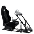 Supllueer Sim Racing Cockpit Stand with Seat with Arms Support Fit Logitech Thrustmaster Fanatec