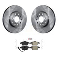 Transit Auto - Front Disc Brake Rotors And Semi-Metallic Pads Kit For Volkswagen Jetta Beetle Golf Rabbit Eos Audi A3 GTI Quattro K8A-104458