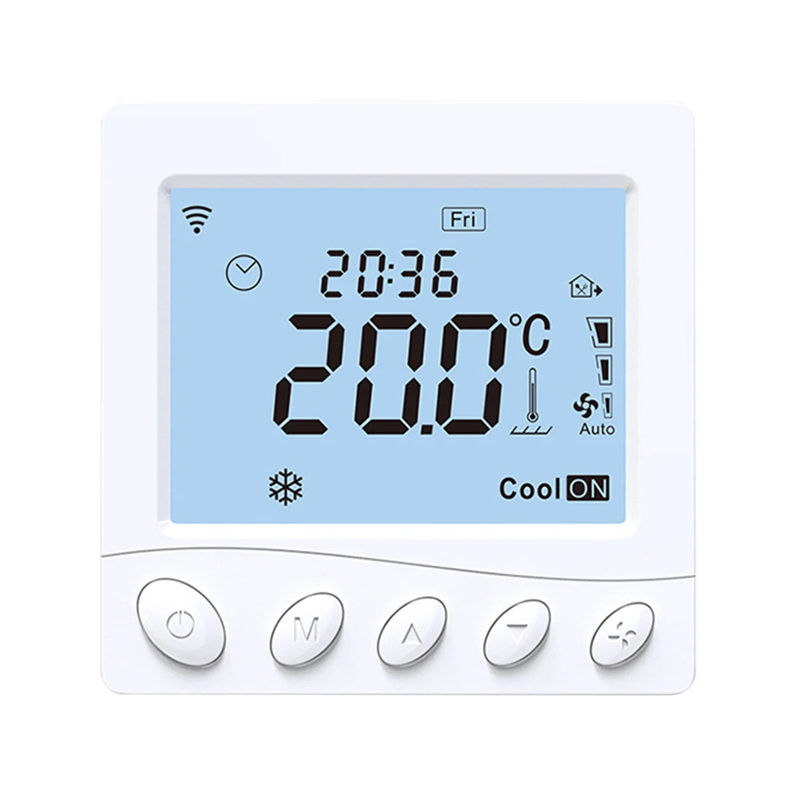 Lixada WiFi Thermostat for Floor Heating and Fan Coil 2 Pipe System Intelligent App Voice Control 3.2Inch LCD Programmable Thermostat