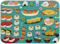 SKYSONIC Absorbent Dish Drying Mat Sushi Poster Design Kitchen Counter Mat Protector,Reversible,Extra Large 24 x 18 Inches