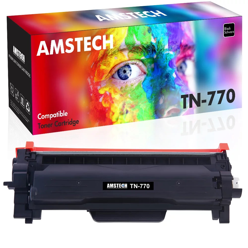Amstech Compatible Toner for Brother TN-770 TN770 MFC-L2750DW MFC-L2750DWXL HL-L2370DW HL-L2370DWX Printer Ink Super High Yield (Black, 1-Pack)