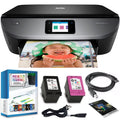HP ENVY Photo 7155 All in One Photo Printer with Wireless Printing, Scan, Copy, Fax, HP Instant Ink ready, Works with Alexa (K7G93A) Bundle w/ DGE USB Cable + Small Business Productivity Software