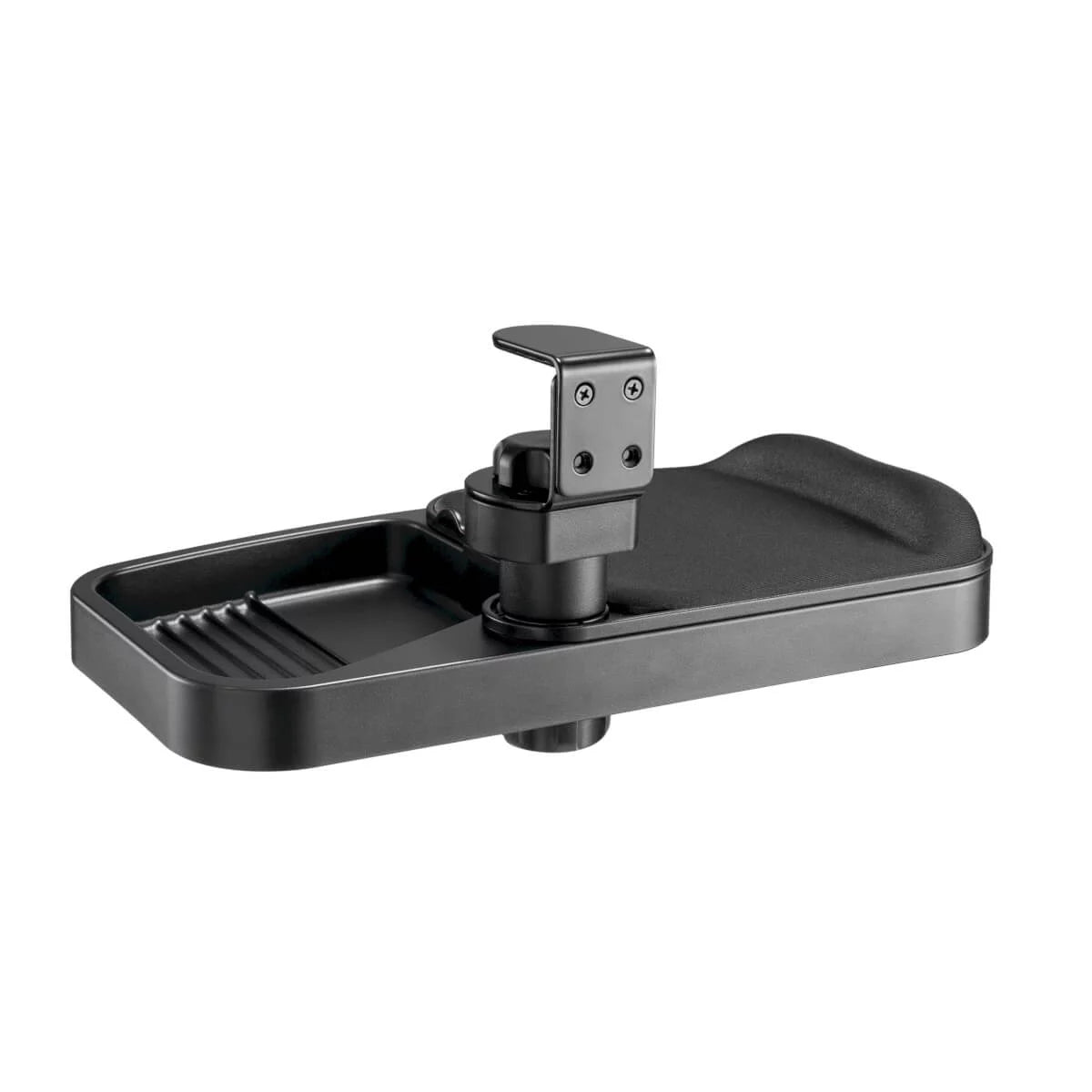 Tripp Lite Under-desk Clamp Storage Tray W/ Built-in Mouse Pad & Wrist Rest - Mounting Kit - For Mouse - Plastic - Black - Desk-mountable