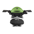 Weber Q 1200 Liquid Propane Grill (Green) with Grill Cover