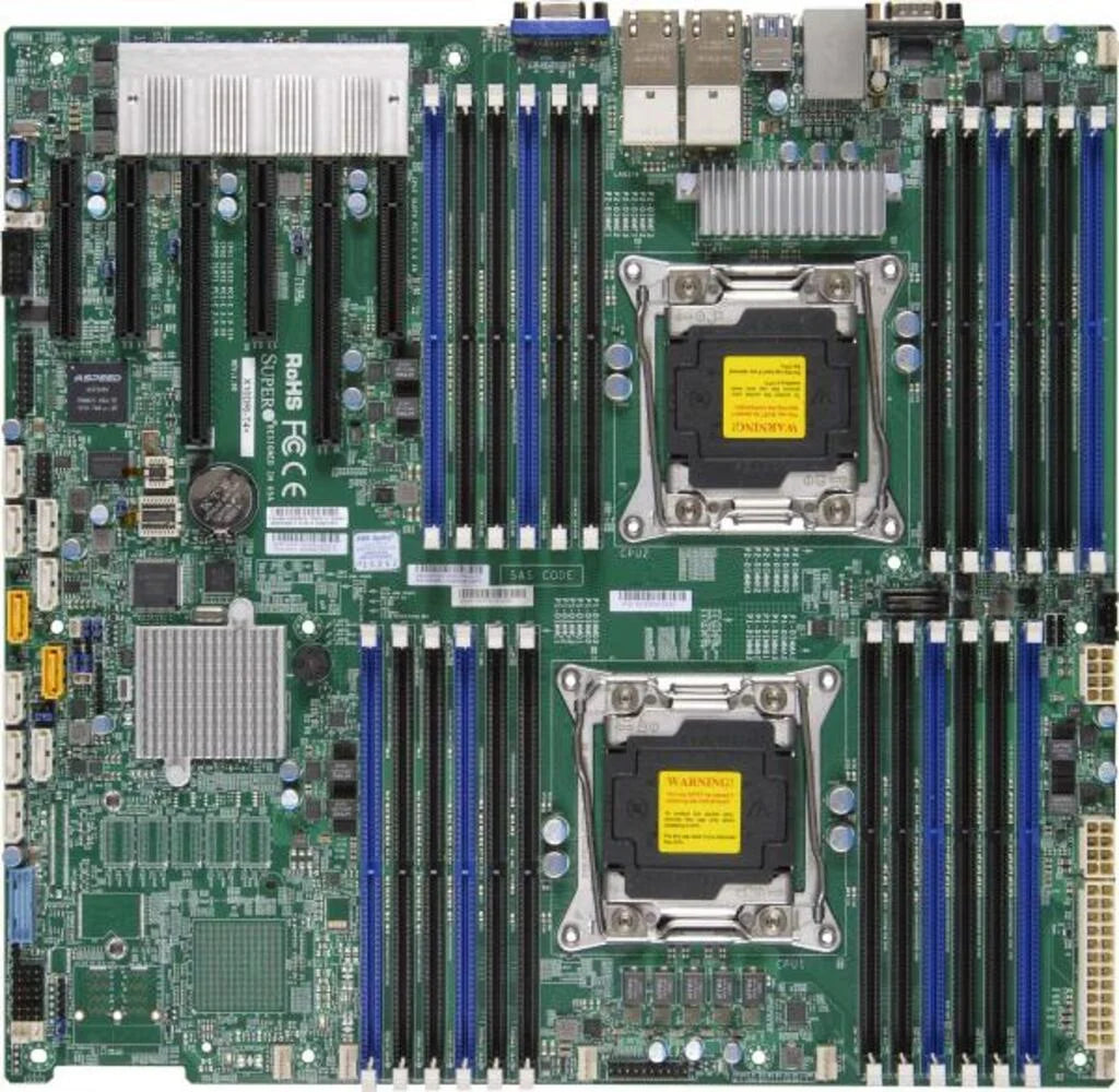 Supermicro X10DRI-T4+ EATX Server Motherboard - Dual Socket LGA 2011 - Intel C612 Chipset - DDR4 SATA3&USB3.0