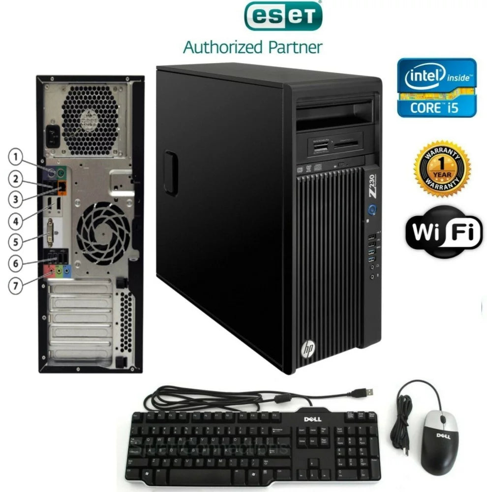 Hp Z230 Quad Core i5 4590 3.40Ghz 32GB 1TB HD Windows 10 Pro GeForce GT 730- Used