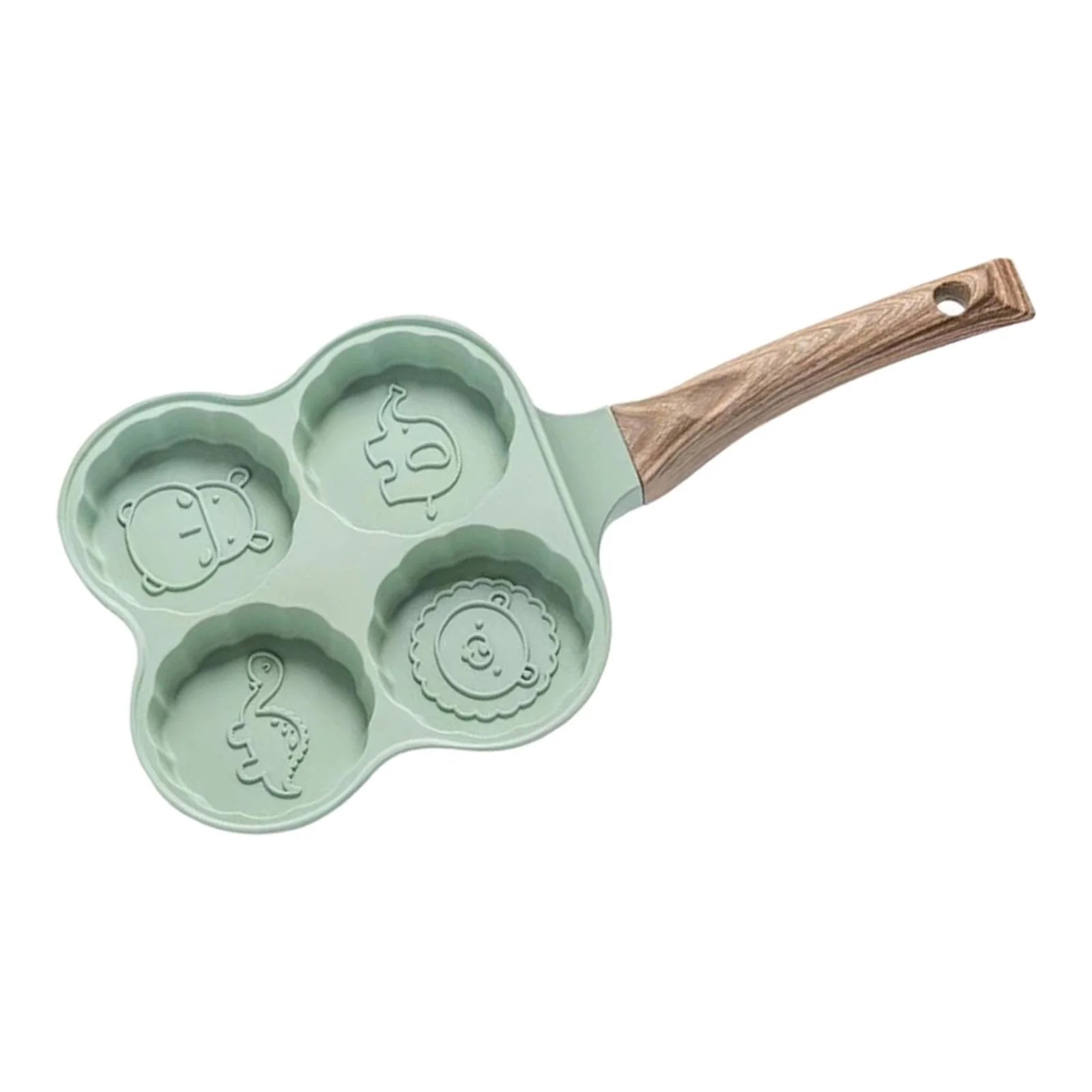 Mini Frying Egg Pans Pancake Maker,Cookware Wooden Handle Egg Ham Pans,Small Frying Pan for Induction Cooker Household Gas A