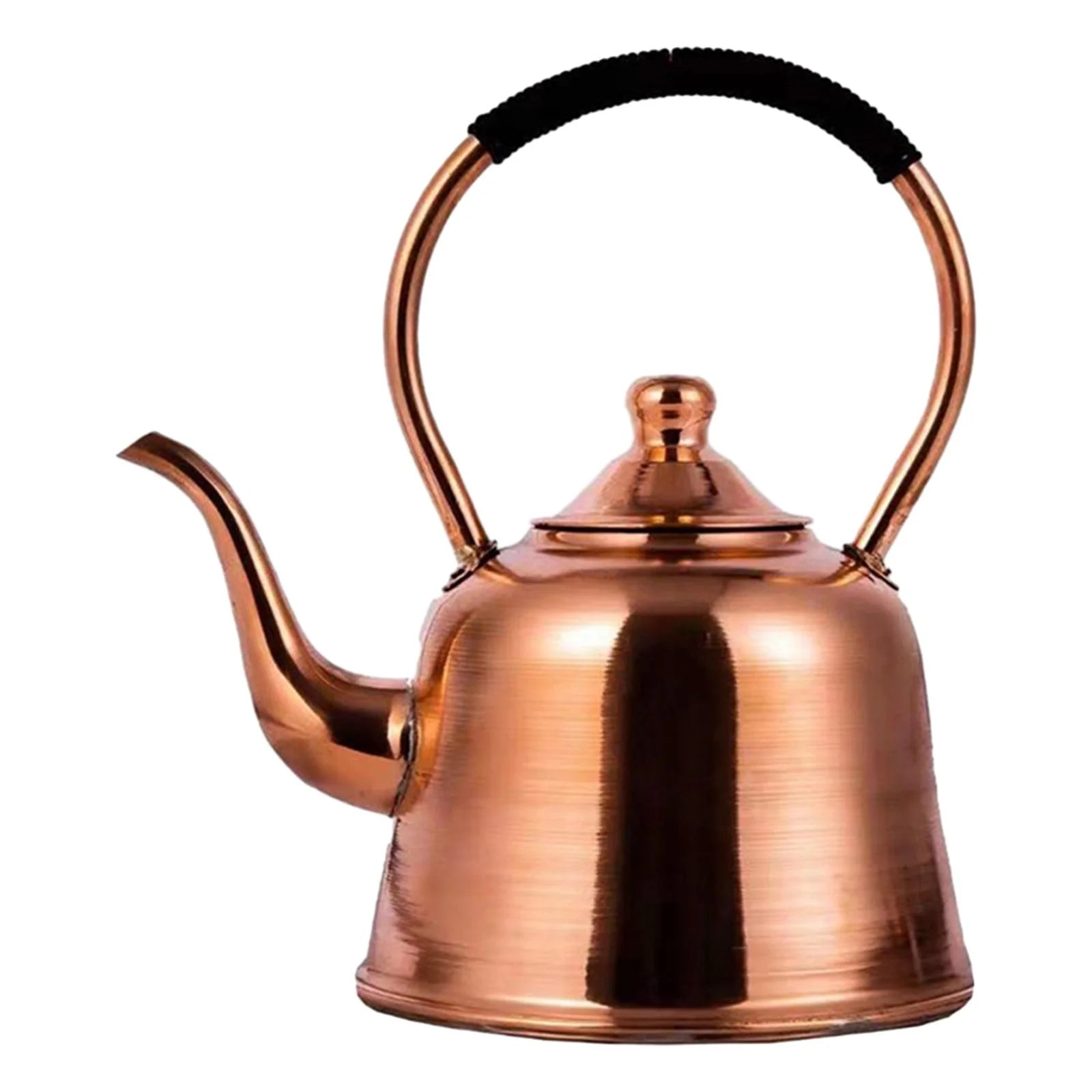 perfk Coffee Pot 2L Retro Tea Kettle for Gas Stoves Induction Hob Camping Stovetop