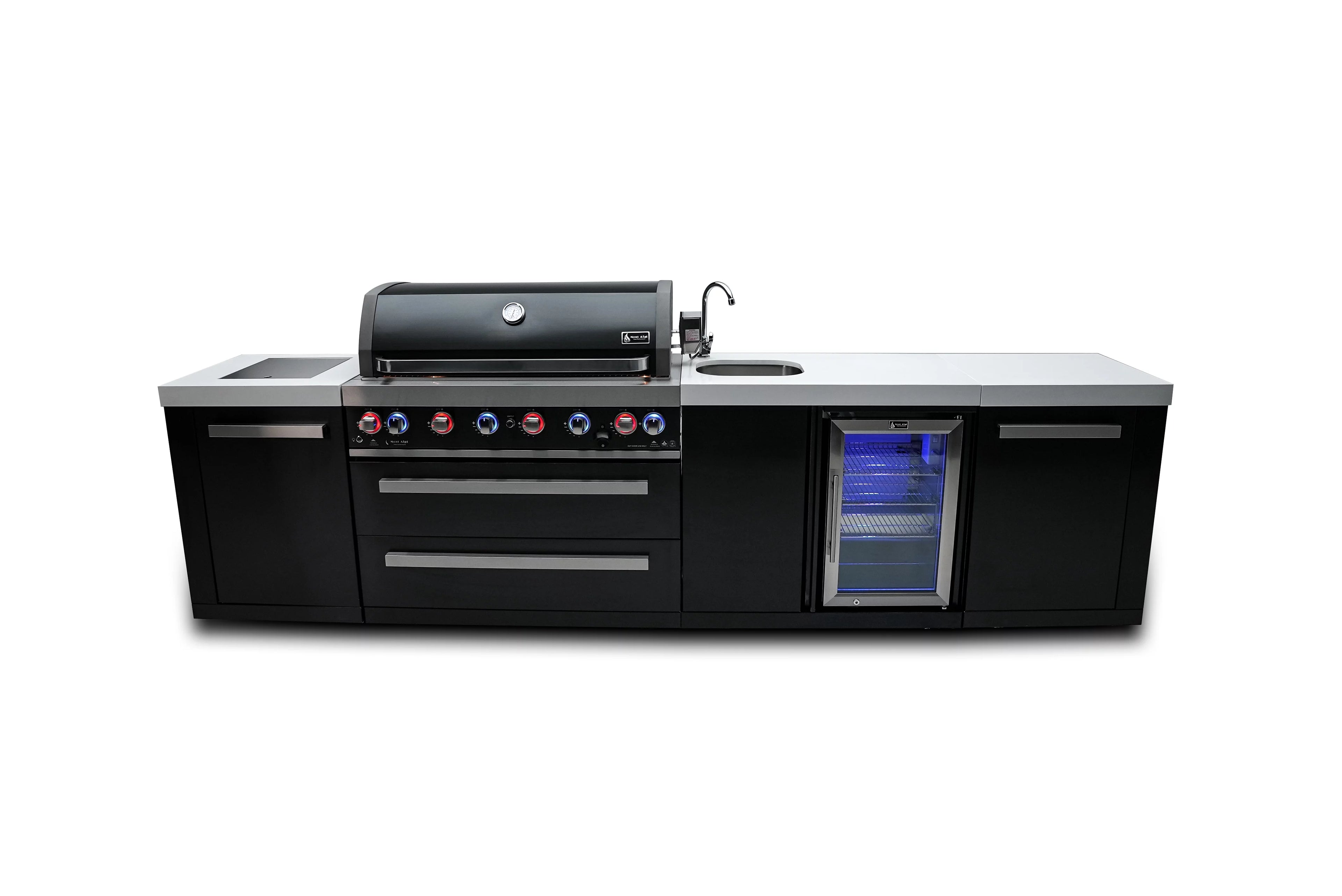 Mont Alpi 805 BLACK STAINLESS STEEL Island with beverage center