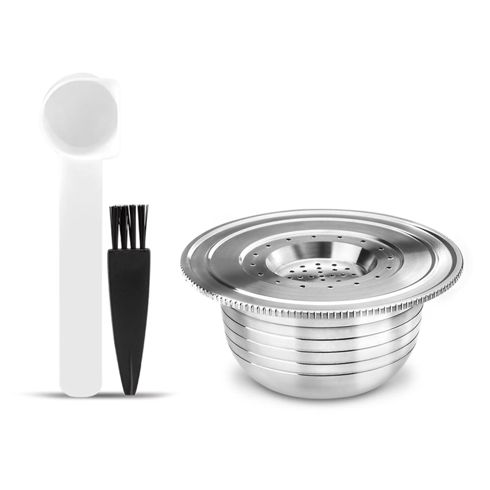 Aibecy Stainless Steel Coffee Capsules Refillable Coffee Capsules with Spoon Brush Replacement for Bialetti Machines