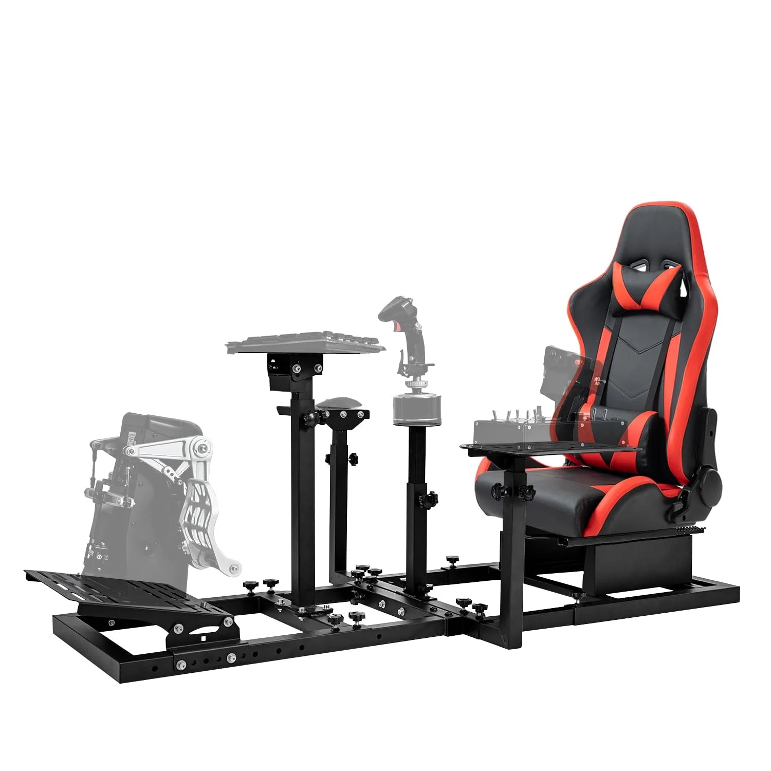 Supllueer Racing Flight Sim Cockpit with Seat for Logitech X52 G29 G920 G923 Thrustmaster Fanatec