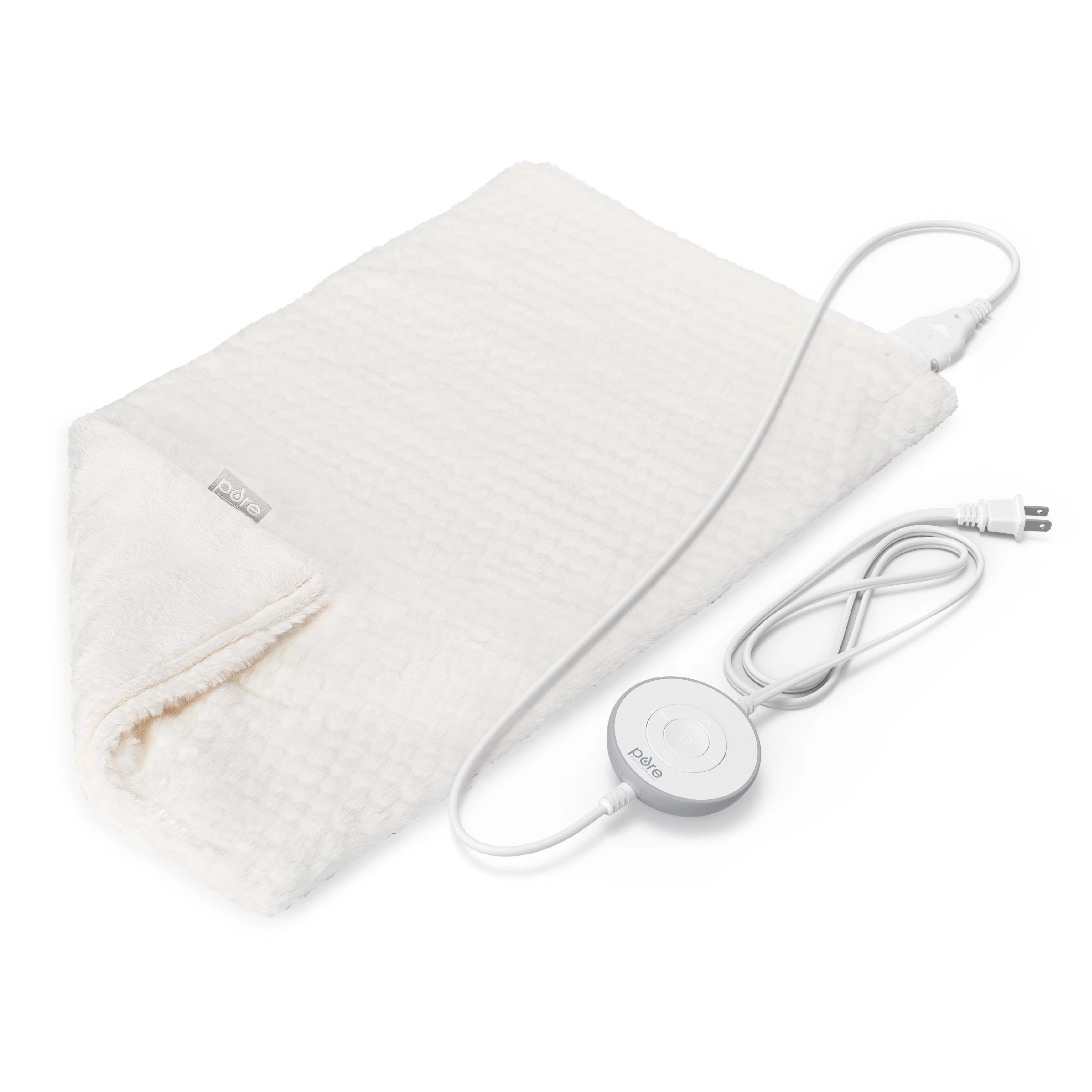 Pure Enrichment? PureRadiance? Luxury Heating Pad for Cramps, Back, Neck, & Shoulder Pain Relief, Modern Design, Soft Faux Fur & Micromink, 6 Heat Settings, Machine Washable, 12¡± x 24¡±(Cloud)