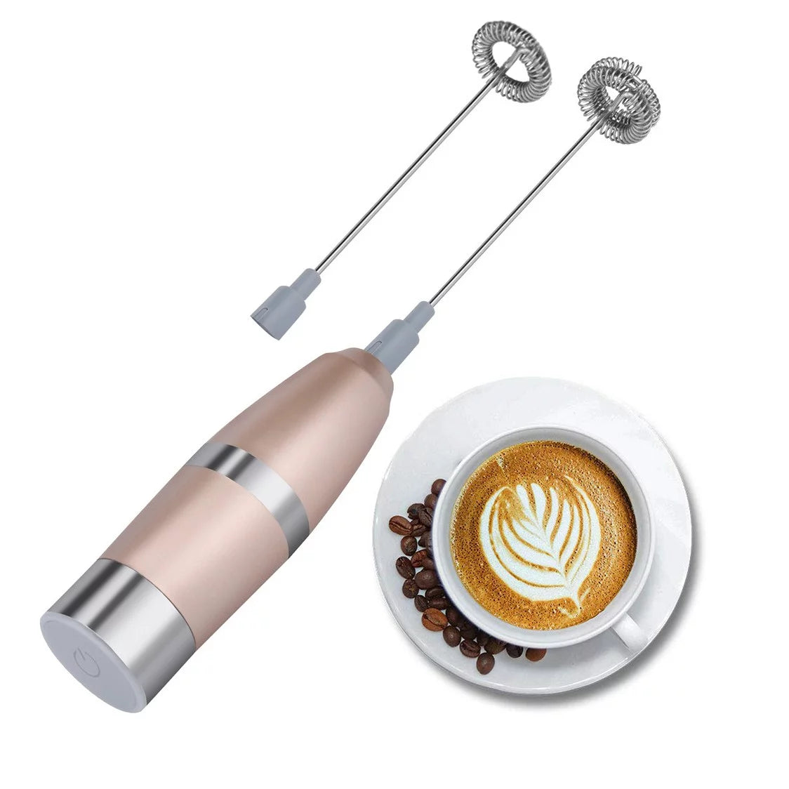 PoypyozzZ Durable Stainless Steel Drink Mixer With Double Spring Spiral Whisk Milk Frother